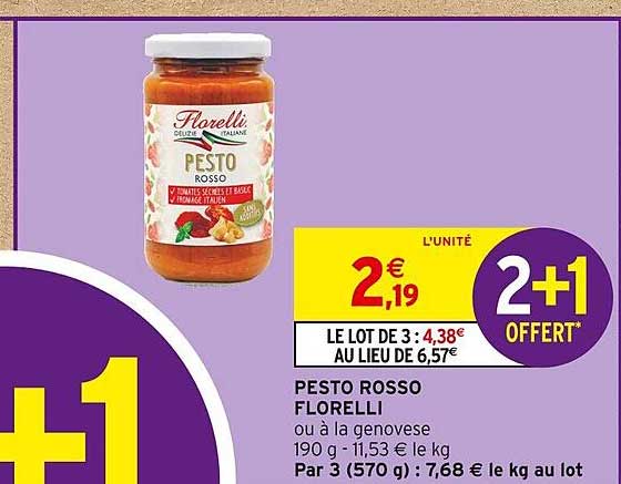 Promo Pesto Rosso Florelli chez Intermarché - iCatalogue.fr