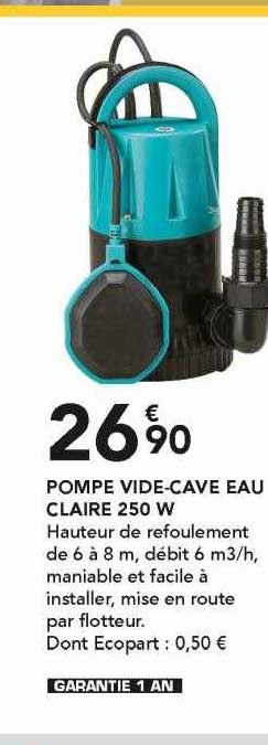 Pompe vide cave 250 watts