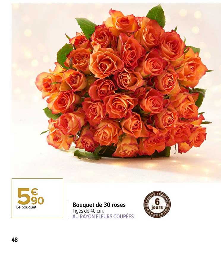 Offre Bouquet De 30 Roses chez Carrefour