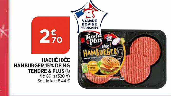Offre Hache Idee Hamburger 15 De Mg Tendre Plus Chez Atac