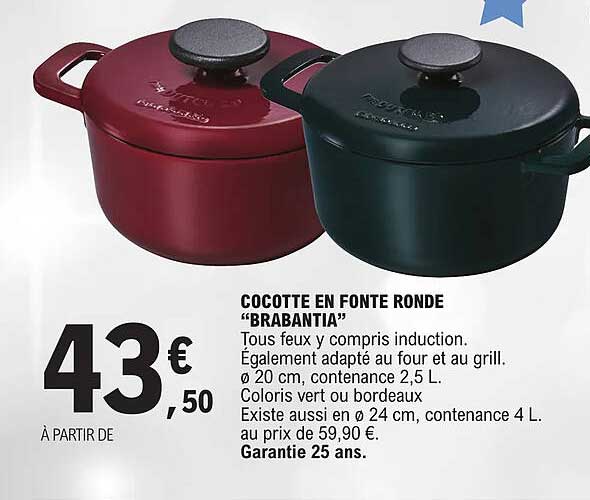 Cocotte Ronde INVICTA Le Creuset - Fonte émaillée, Bleu Marine, N°24, Avec Couvercle