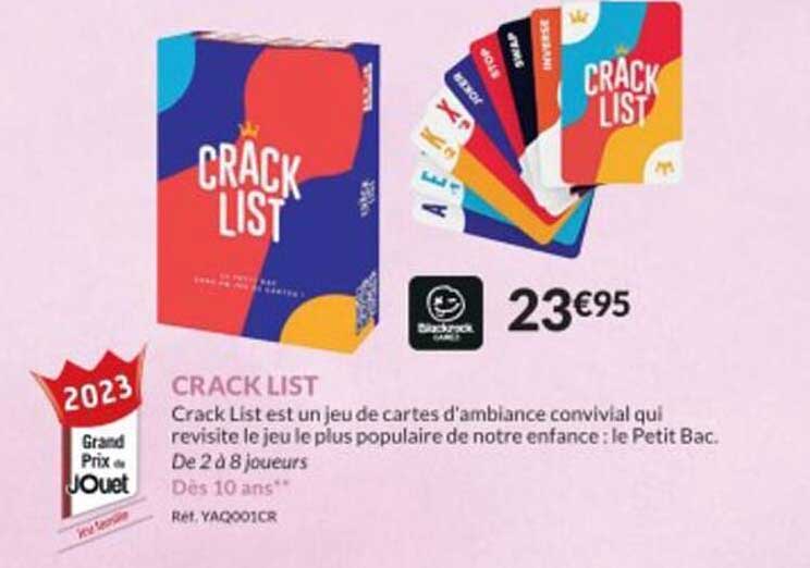 Promo CRACK LIST chez E.Leclerc Espace Culturel