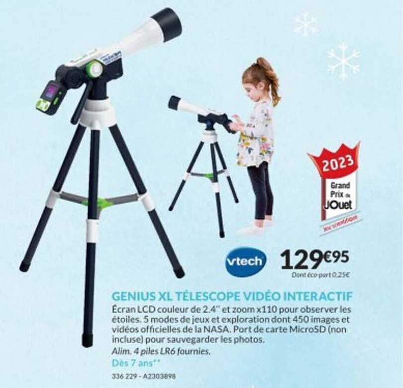 Promo Vtech Genius Xl Telescope Video Interactif chez Jouets Sajou 