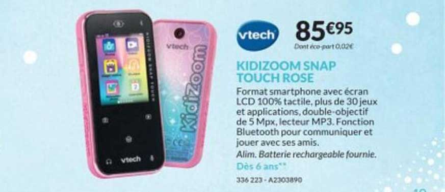 Promo Vtech Kidizoom Snap Touch Rose chez Jouets Sajou 