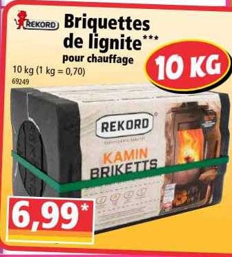 Discount alimentaire - NORMA, Briquettes de lignite
