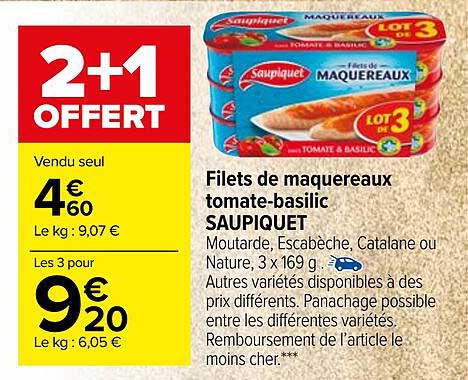 Carrefour Market Filets De Maquereaux Tomate-basilic Saupiquet