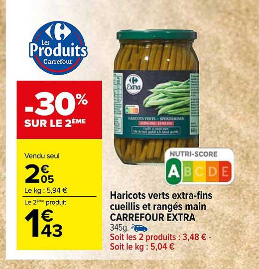Carrefour Market Haricots Verts Extra-fins Cueillis Et Rangés Main Carrefour Extra