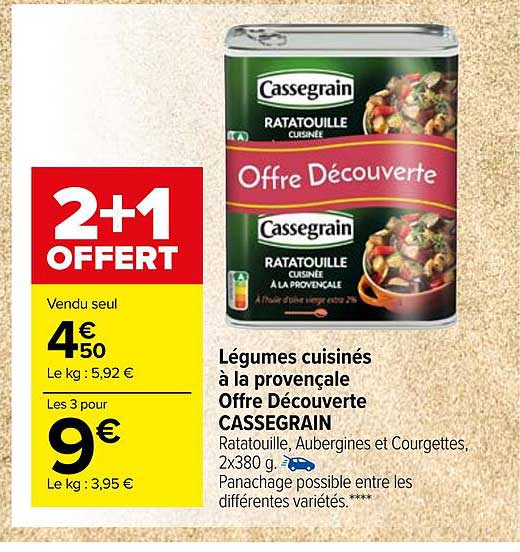 Carrefour Market Légumes Cuisinés à La Provençale Offre Découverte Cassegrain