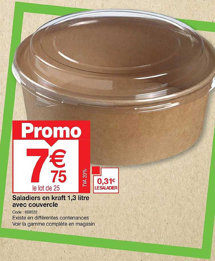 Lot De 50 Bols Saladiers En Carton Kraft 1500 Ml Avec Couvercle RPET – étanches, Micro-ondables, Pour Plats à Emporter