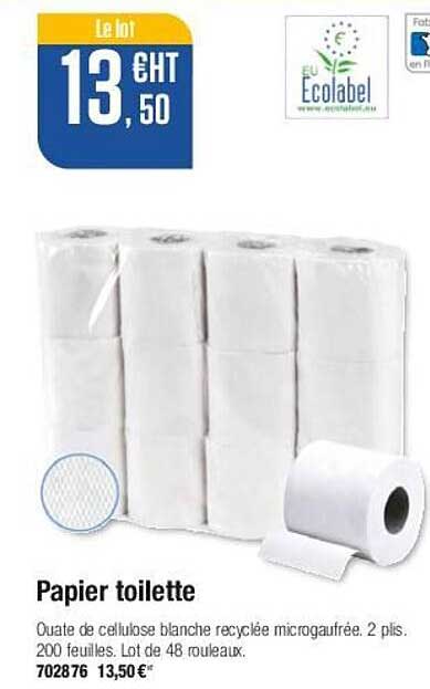 Promo Papier toilette blanc prédécoupé ecolabel chez Plein ciel