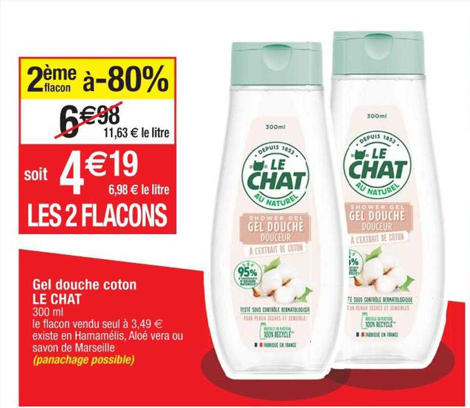 Promo Gel Douche Coton Le Chat chez Cora iCatalogue.fr