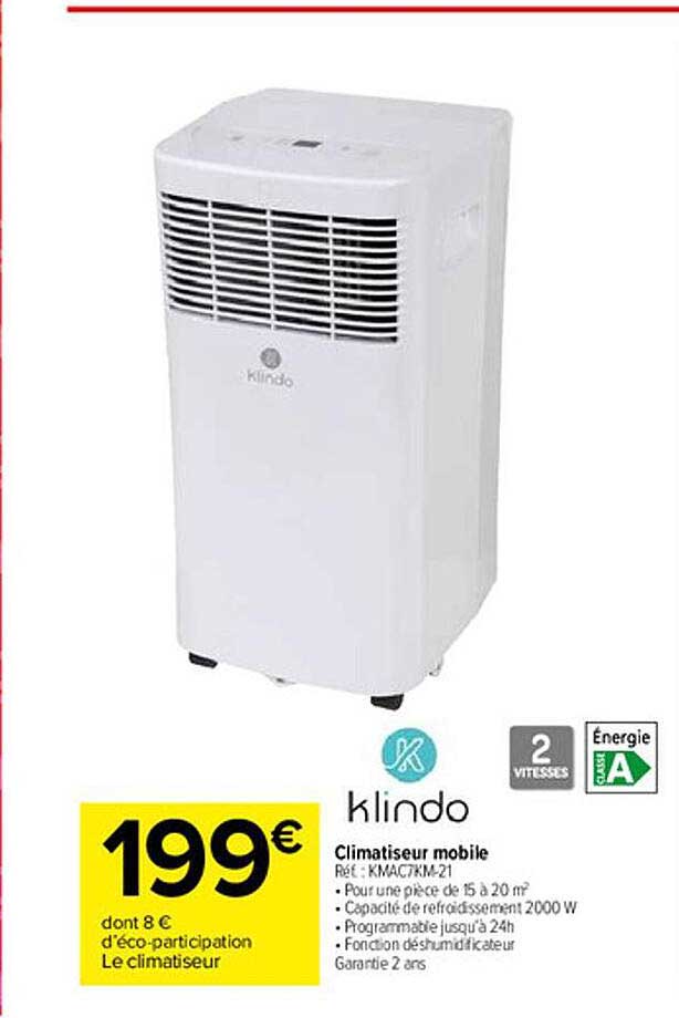 Climatiseur mobile KMAC9KM-21 KLINDO : le climatiseur à Prix Carrefour