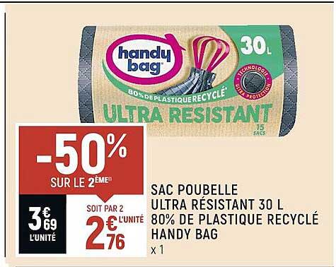 Sacs Poubelle Ultra-résistant 30L Handy Bag chez