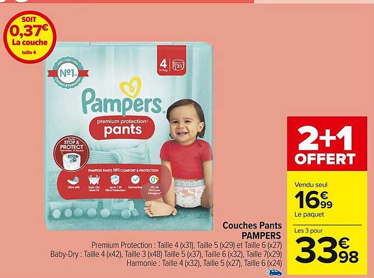 Promo Couches Pants Pampers chez Carrefour Market iCatalogue.fr