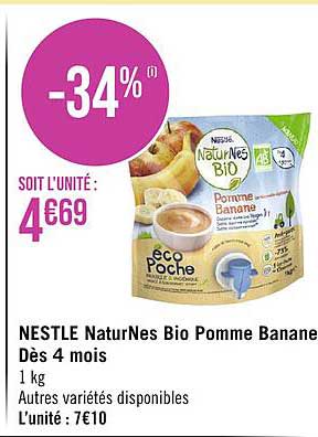 Nestlé Bébé - Mini Bananes Dès 4-6 Mois - 6 Pots De 50g - Sans Sucres Ajoutés, Fabrication France