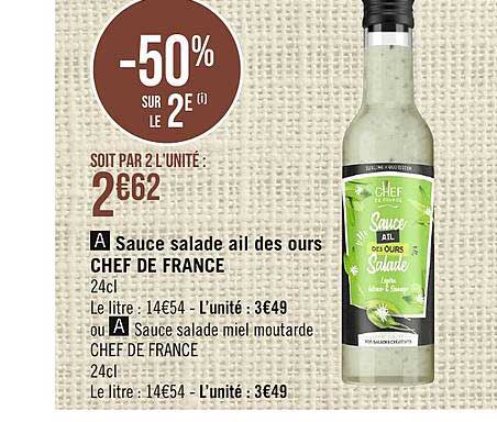 Sauce Salade Miel et Moutarde 24cl - Chef de France