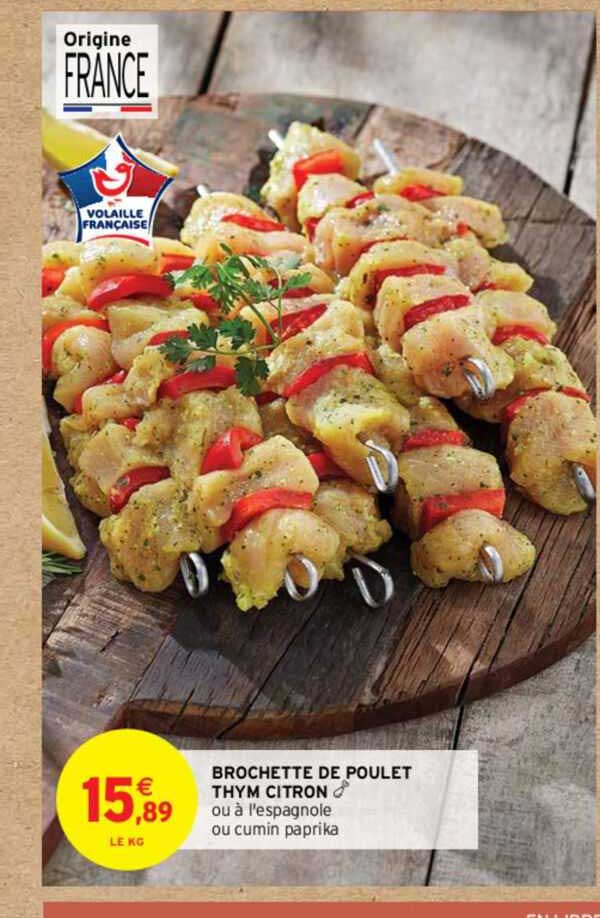 Brochette de poulet thym - citron main image 1