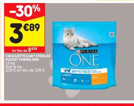 Offre Croquette Chat Sterilise Poulet Purina One Chez Leader Price