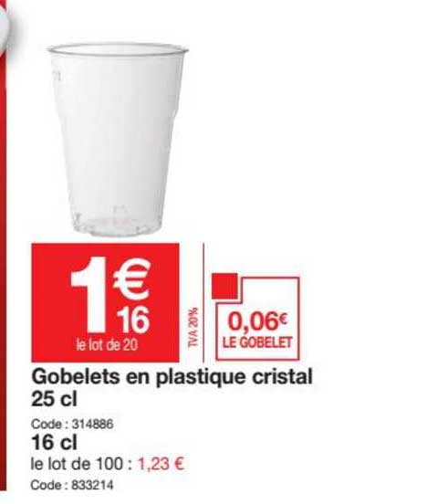 Promocash Gobelets En Plastique Cristal 25 Cl