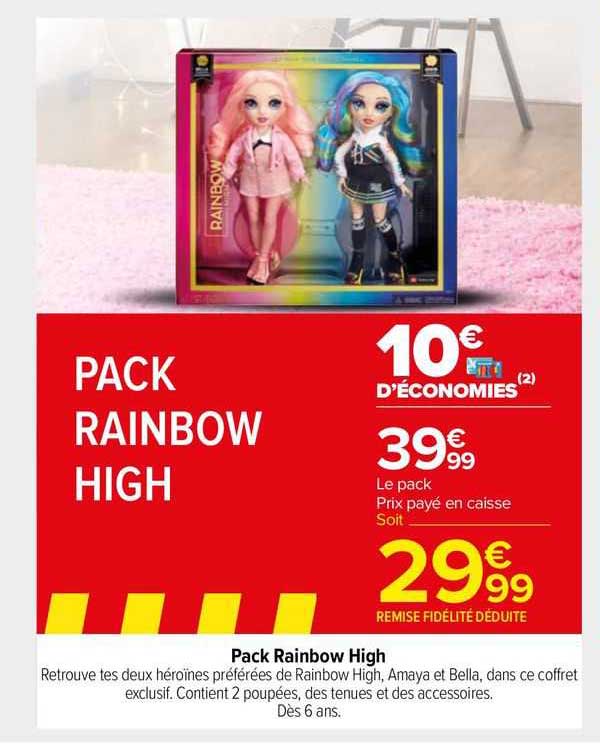 Promo Poupée Rainbow High Junior chez Carrefour