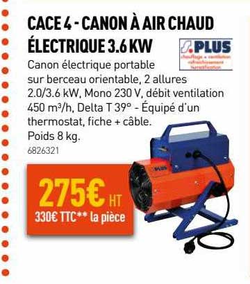 CANON A AIR CHAUD ELECTRIQUE 3.6KW - Splus - CACE 4
