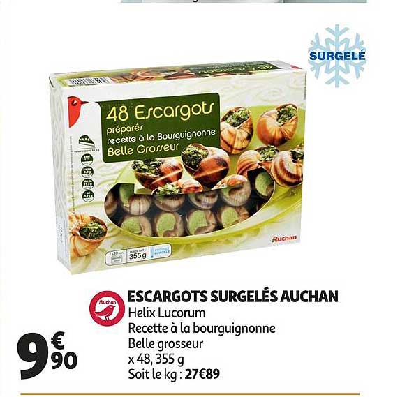 Offre Escargots Surgeles Auchan Chez Auchan