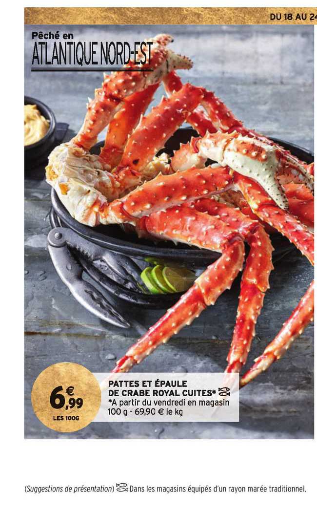 Intermarché Hyper Pattes Et épaule De Crabe Royal Cuites