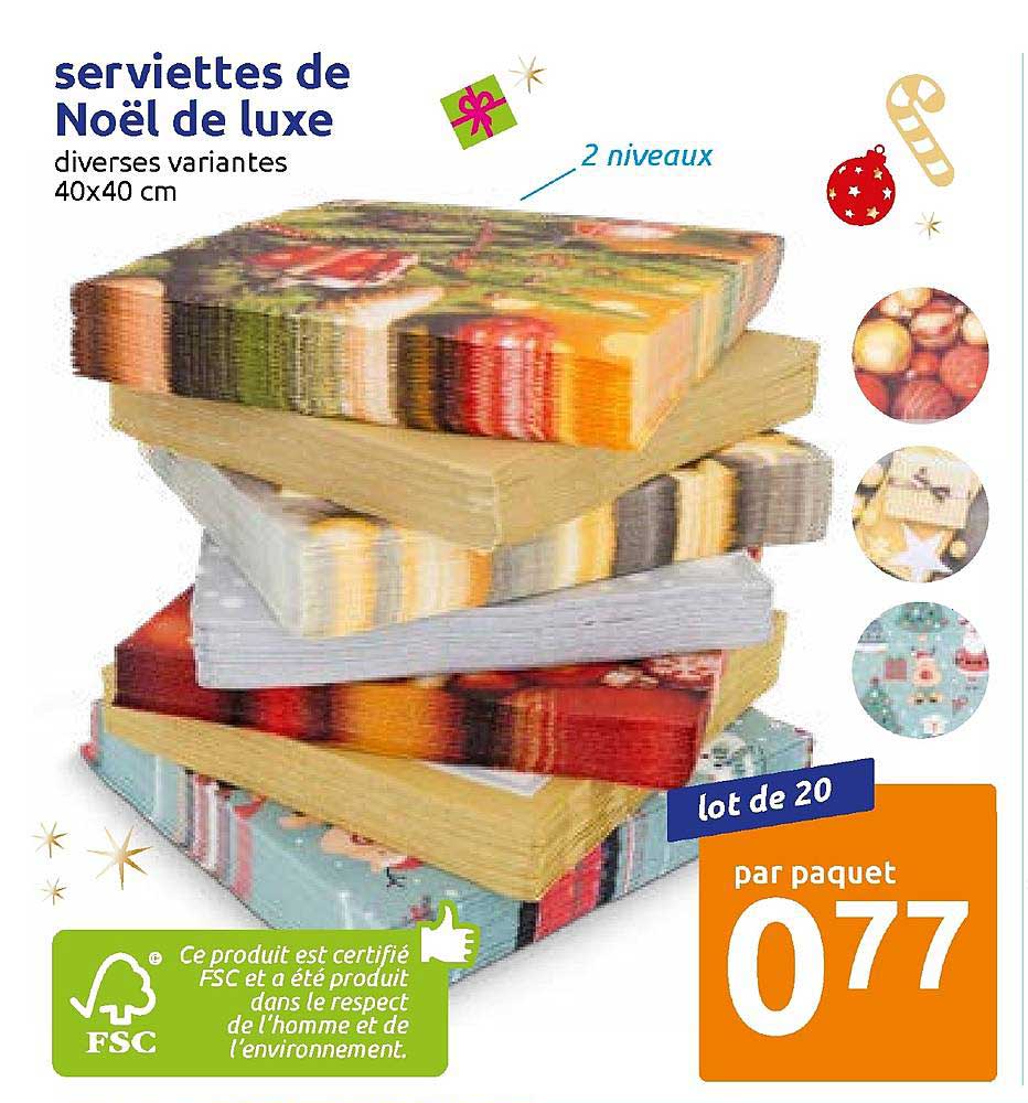 Serviette en papier or 40x40 cm CARREFOUR HOME : le paquet de 20 serviettes  à Prix Carrefour