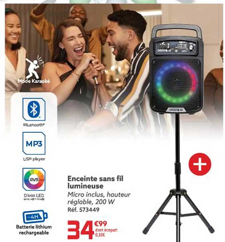 Support Téléphone Avec Haut-parleur Induction Et Lumière RGB - Base Sonore Pour Streaming Et Musique