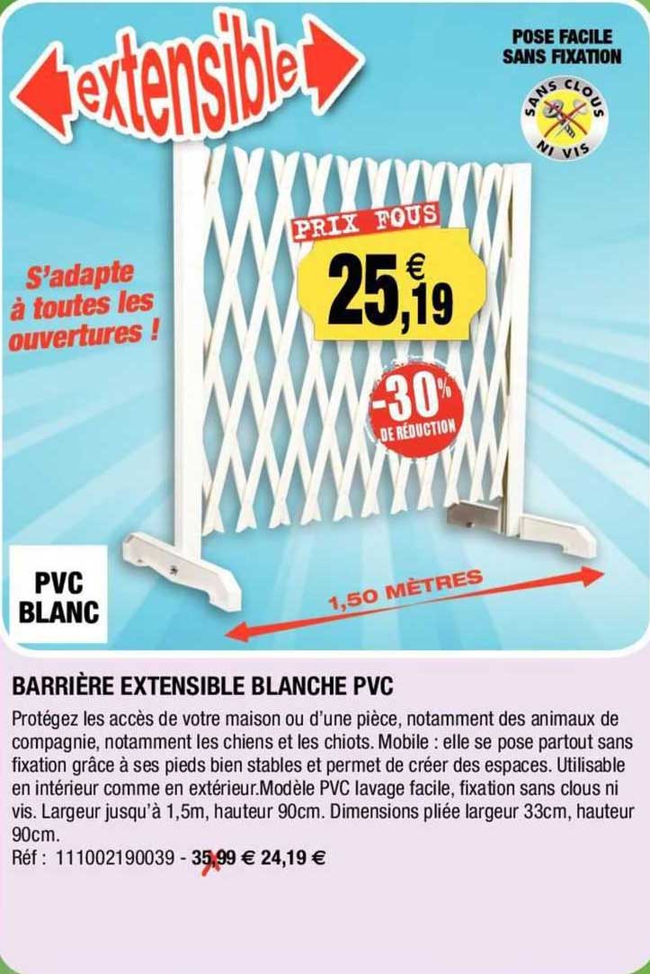 Webaby - Barrière De Sécurité Extensible Blanc à Prix Carrefour
