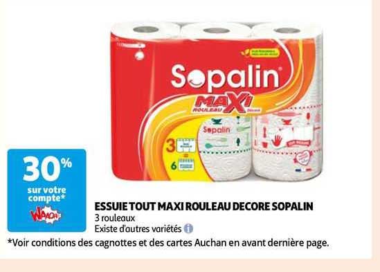 Promo Sopalin essuie-tout love décoré chez Cora