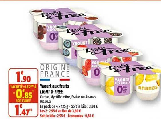 Promo Yaourt Aux Fruits Light Free Chez Coccimarket ICatalogue Fr