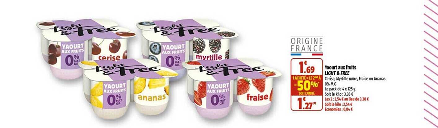 Promo Yaourt Aux Fruits Light Free Chez Coccinelle Supermarch Icatalogue Fr