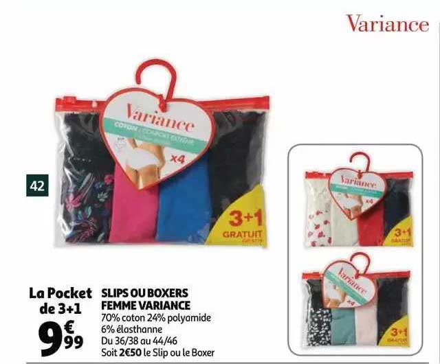 Offre Slips Ou Boxers Femme Variance chez Auchan