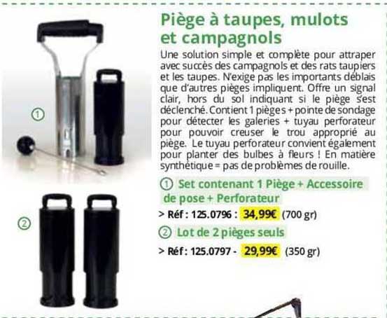 Lot De 3 Pièges à Taupes Et Campagnols En Acier Galvanisé - Mécanisme à Ressort Ciseaux, Sans Poison