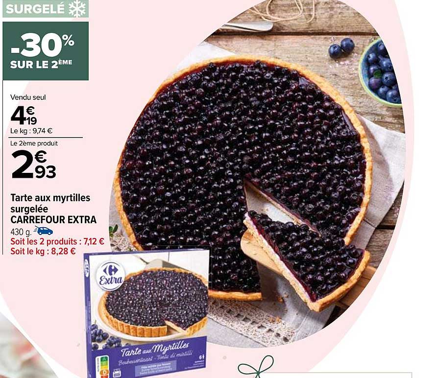 Promo Tarte Aux Myrtilles Surgelée Carrefour Extra chez Carrefour ...