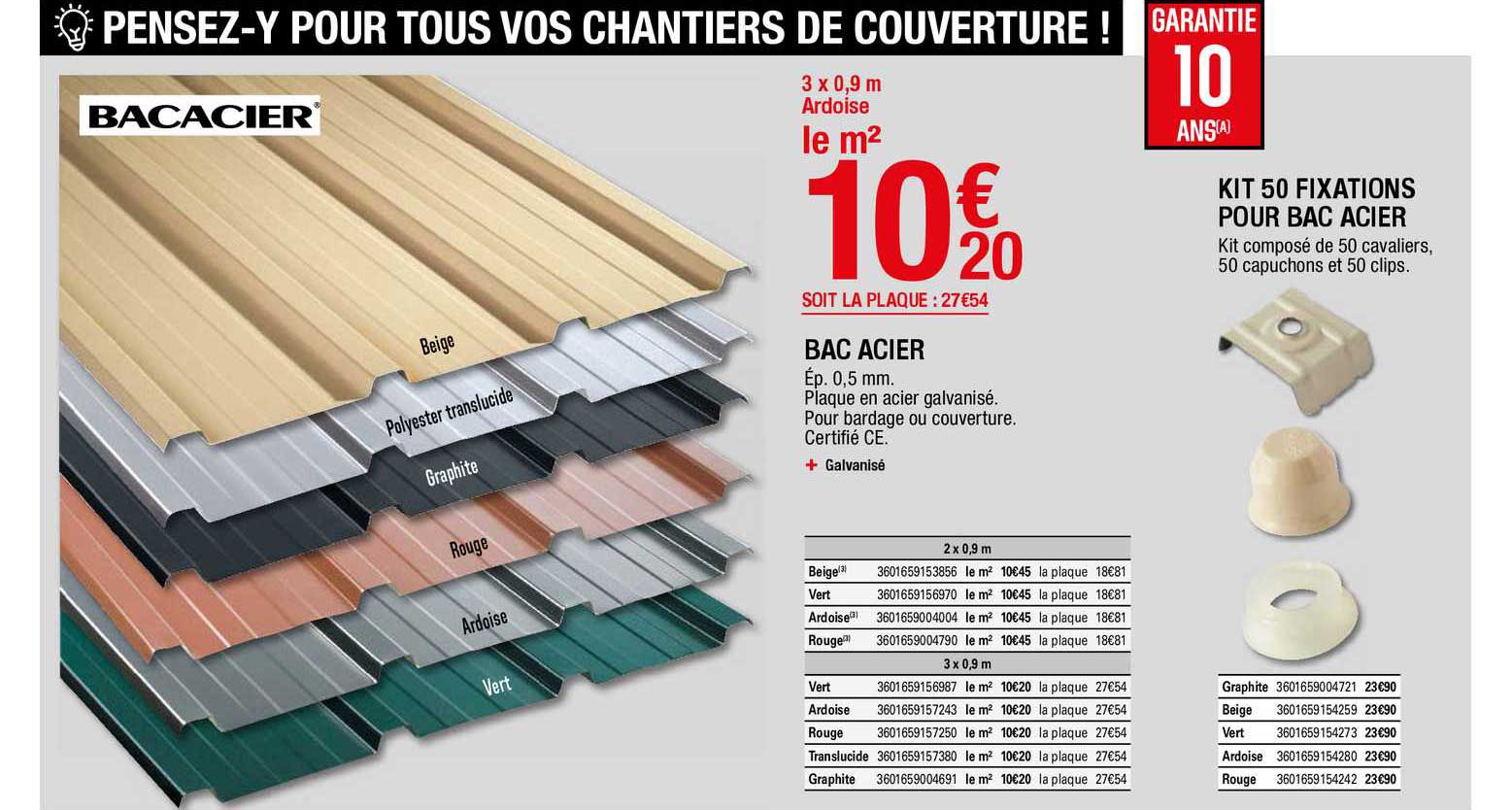 Offre Bac Acier Kit 50 Fixations Pour Bac Acier Chez Brico Depot