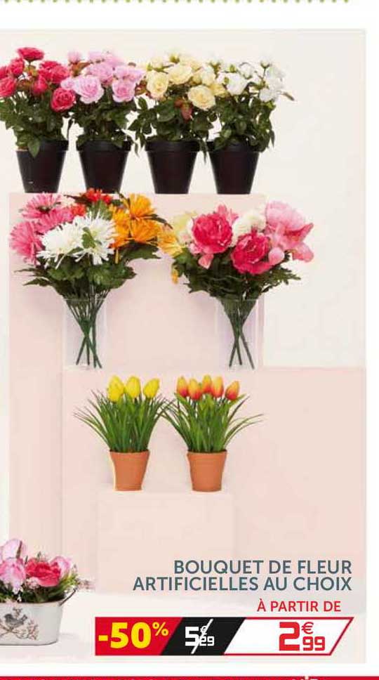 Offre Bouquet De Fleur Artificielles Au Choix chez GiFi