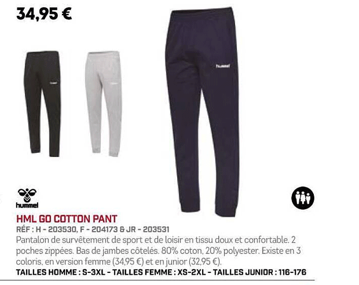 Hummel - Hmlmover Cotton Pants, Pantaloni Tuta Uomo In Morbido Jersey Con Tasche E Coulisse