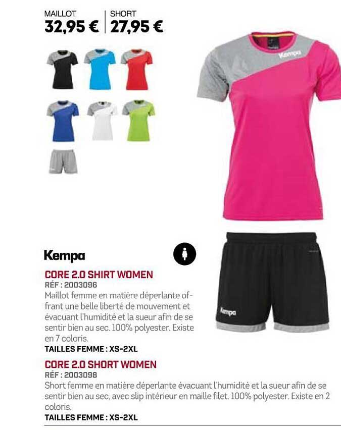 Sport 2000 Kempa Core 2.0 Shirt Women Core 2.0 Short Women
