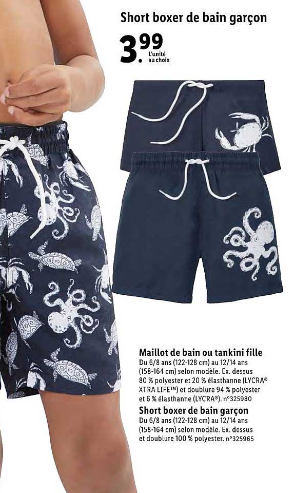 Short De Bain Joe Boxer Garçon Océan Taille 8 – Très Bon état