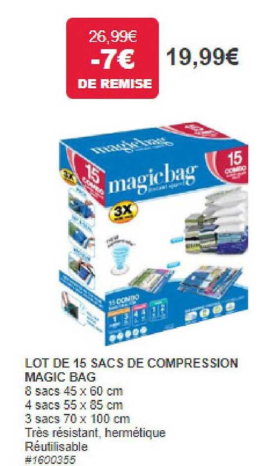 Promo Lot De 15 Sacs De Compression Magic Bag chez Costco iCatalogue.fr