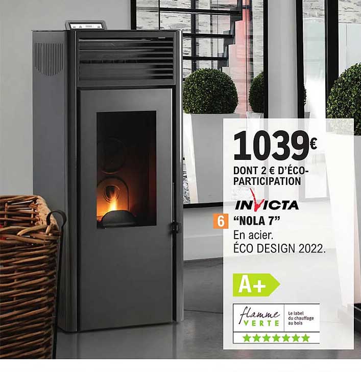 Promo Poêle à Granulés "nola 7" Invicta chez E.Leclerc Brico — free download