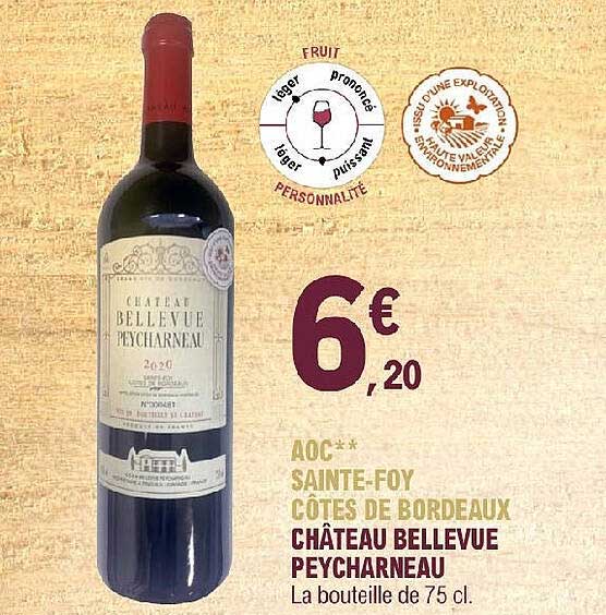 Promo Aoc Saintefoy Côtes De Bordeaux Château Bellevue Peycharneau