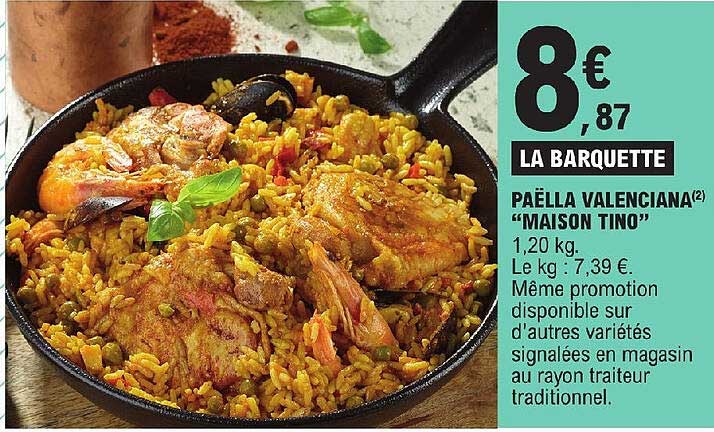Promo Paëlla Valenciana &amp;quot;maison Tino&amp;quot; chez E.Leclerc - iCatalogue.fr