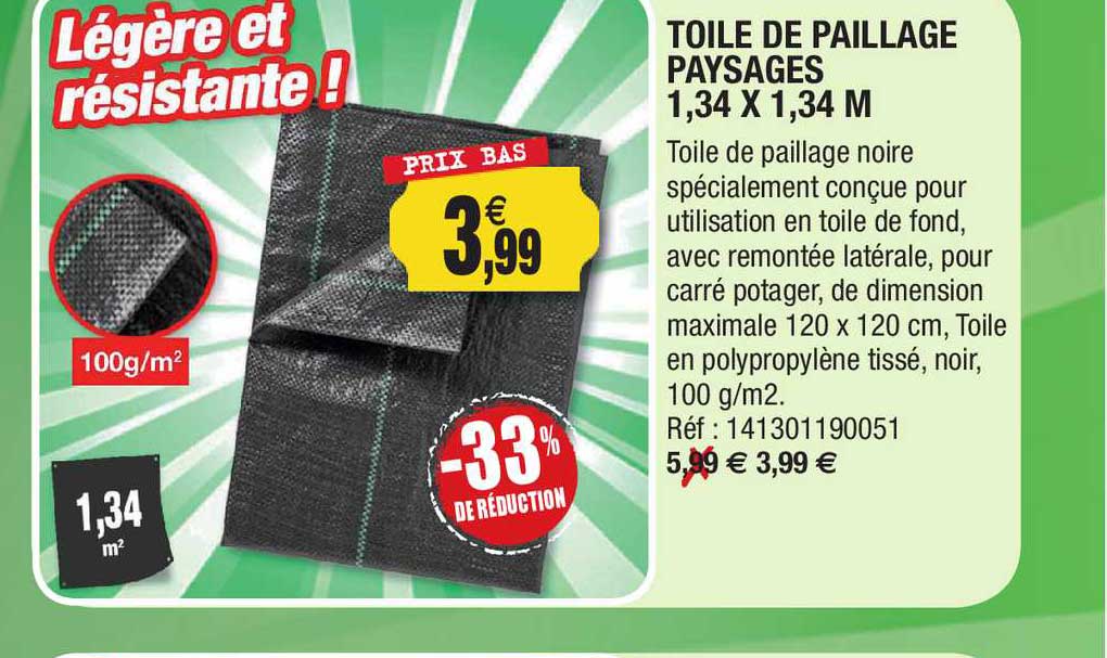 Promo Toile De Paillage Paysages X M De R Duction Chez