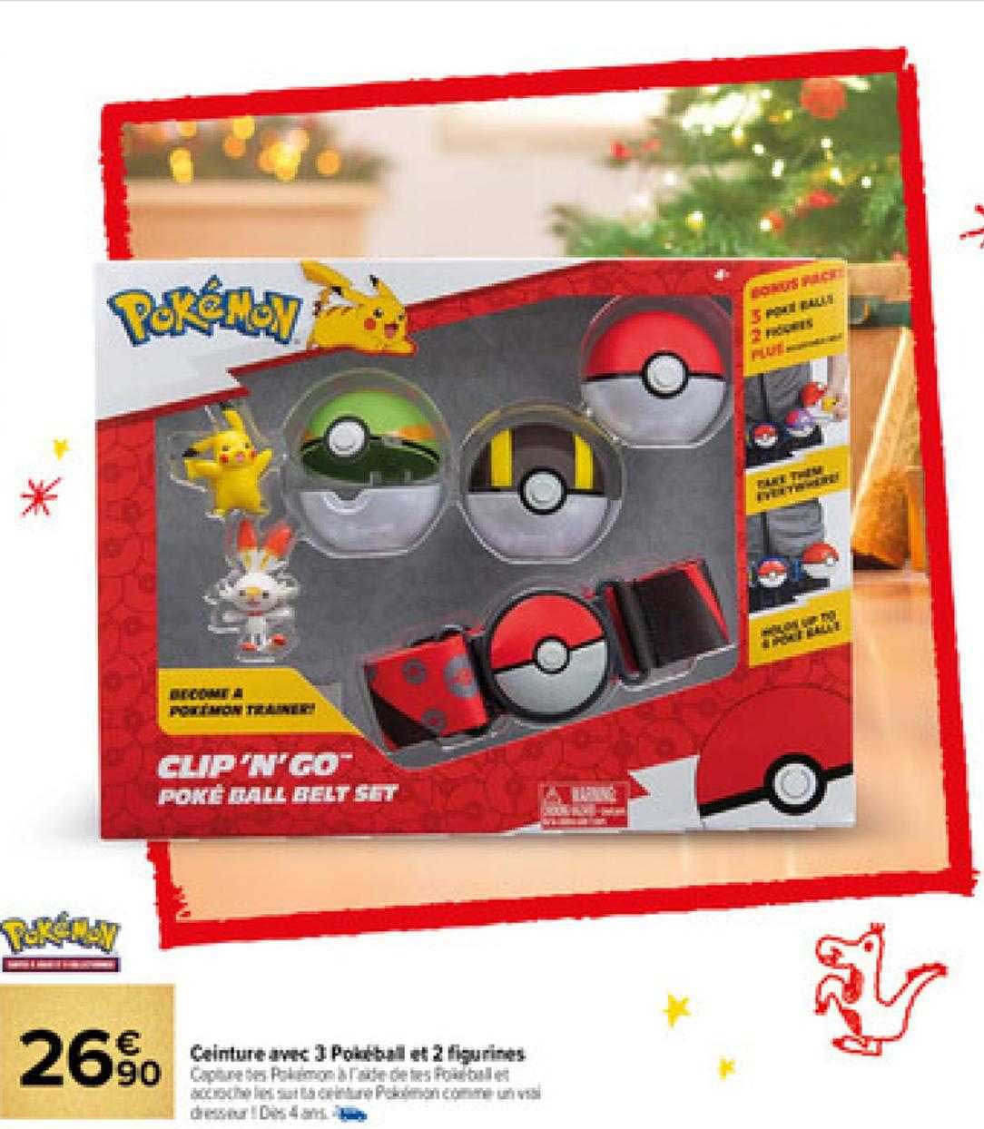 Carrefour Market Ceinture Avec 3 Pokéball Et 2 Figurines Pokémon