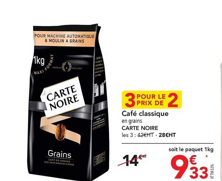 Promo Carte noire Café grain classic chez Bi1