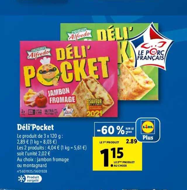 Promo Déli'pocket Alfredo chez Lidl iCatalogue.fr
