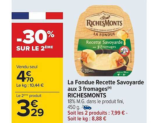 Fondue Recette Savoyarde aux 3 Fromages RICHESMONTS